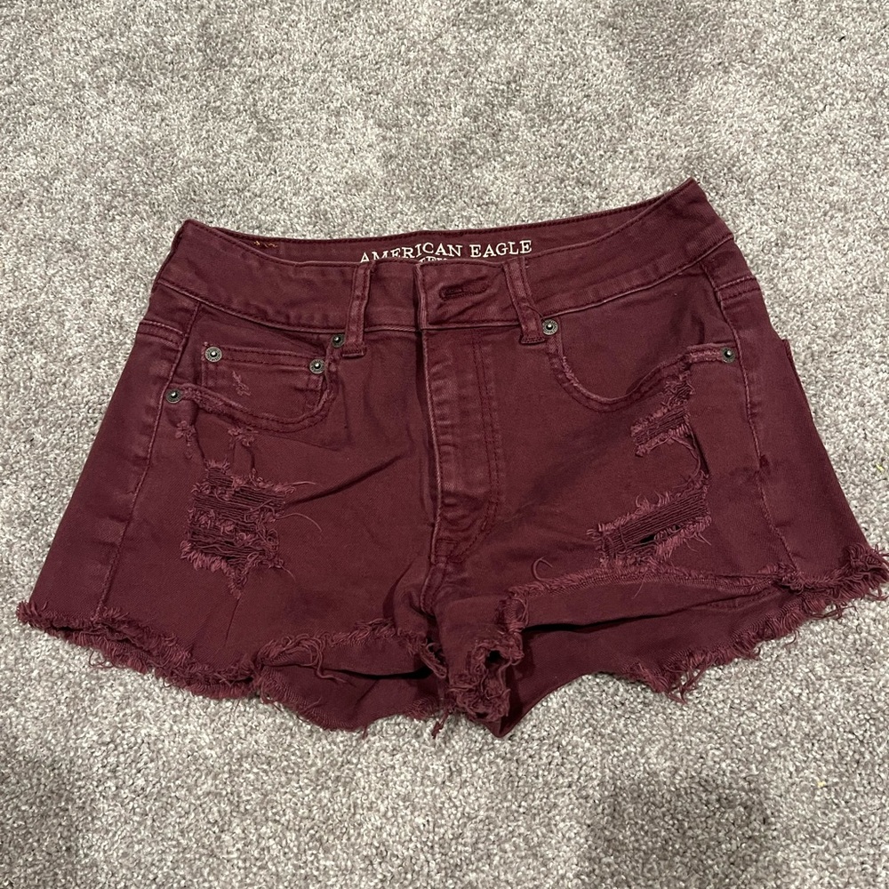 American Eagle Distressed Stretch Jean Shorts